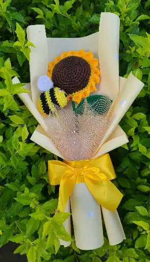 Girasol y Abejita Crochet🌻🐝