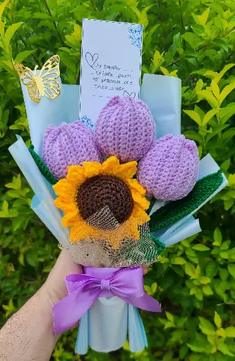 Girasol y Tulipanes 🌻🌷